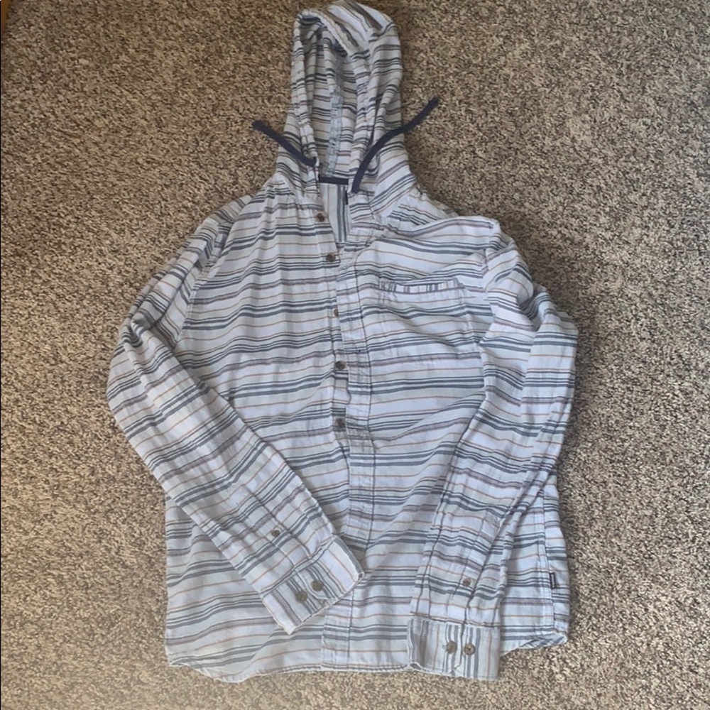 Multicolored button up hoodie